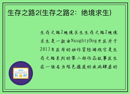 生存之路2(生存之路2：绝境求生)